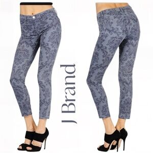 J Brand Women's Baroque Blue Patterned Jeans Sz 27 EUC
